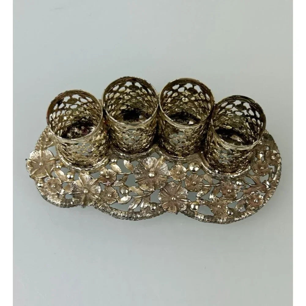 VTG Sam Fink Lipstick Holder Vanity Gold Hollywood Regency 1950s Ormolu Metal